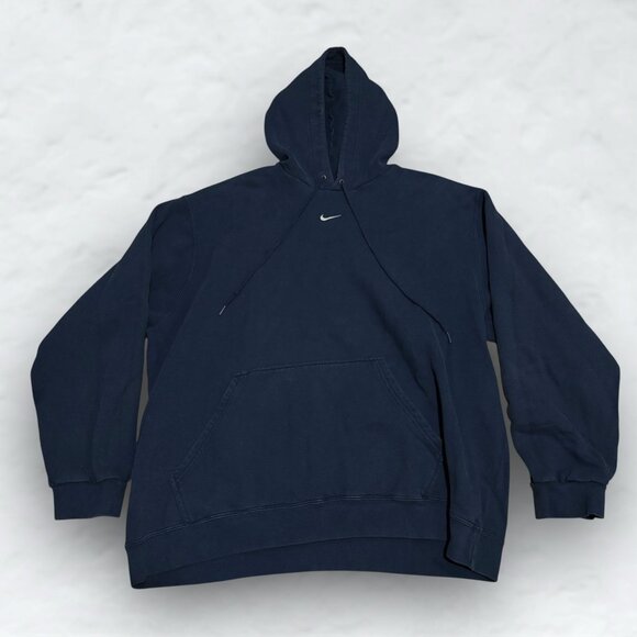 Nike Vintage Y2K Retro Center Swoosh Silver Tag Hoodie - Picture 1 of 5